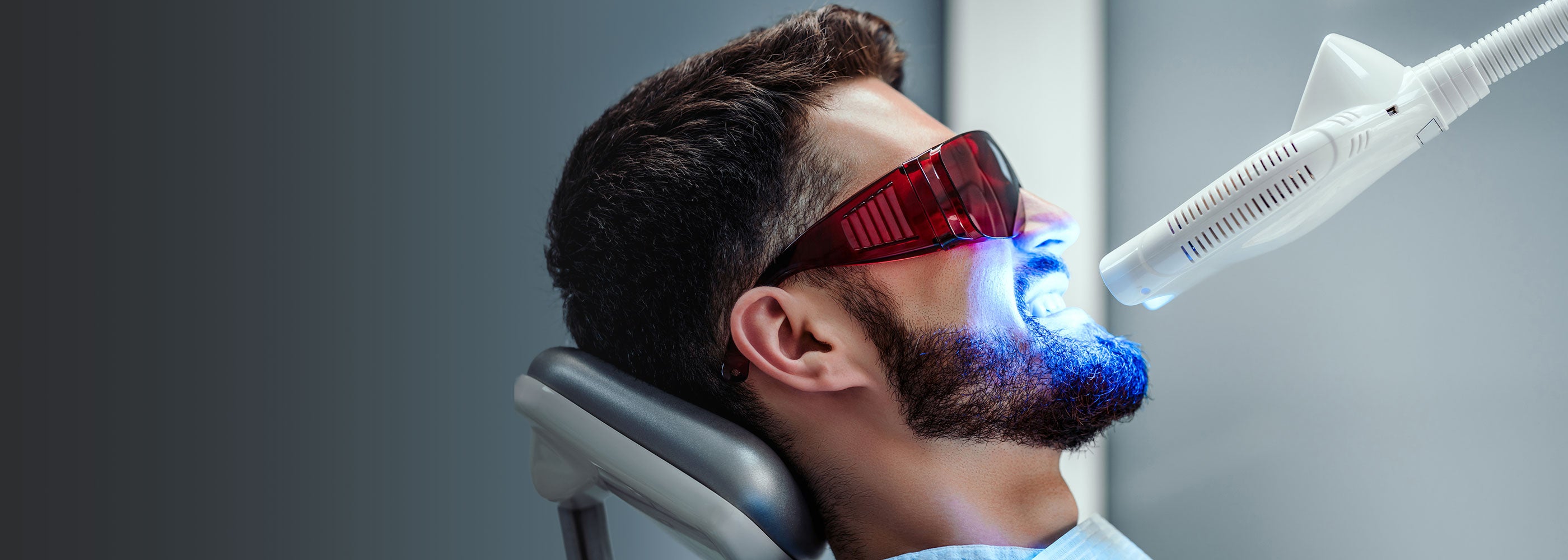 Patient having cosmetic dentistry treatment