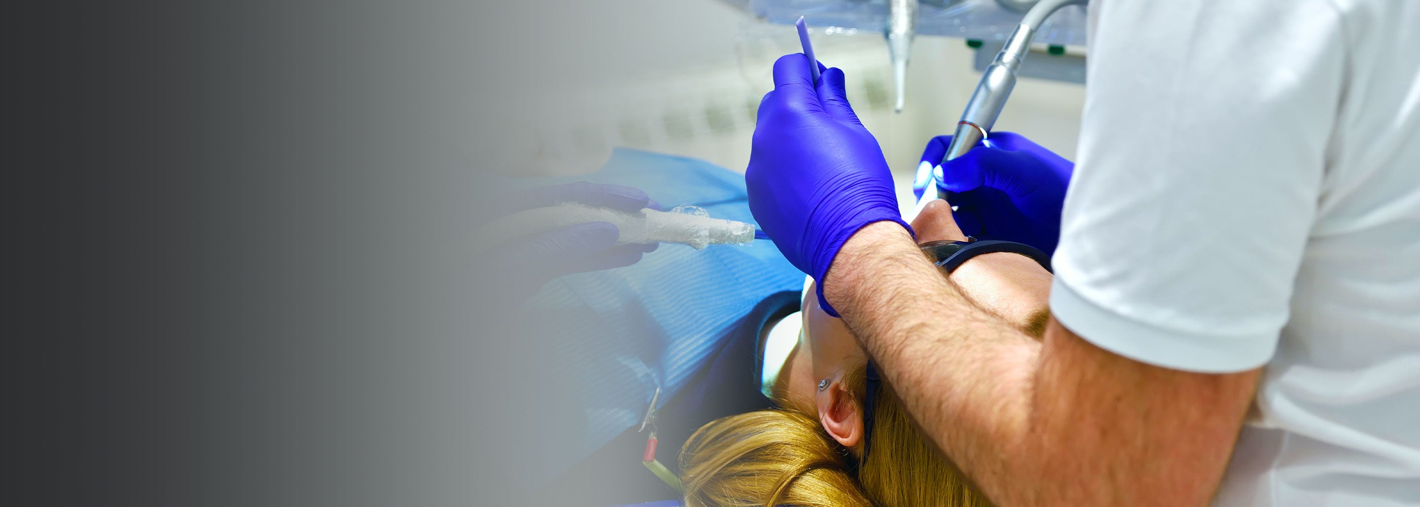 Patient having oral surgery treatment